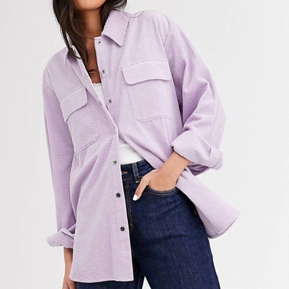 Stockholm Atelier & Other Stories Lilac Oversized Cord Button Up